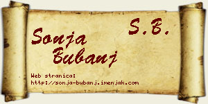 Sonja Bubanj vizit kartica